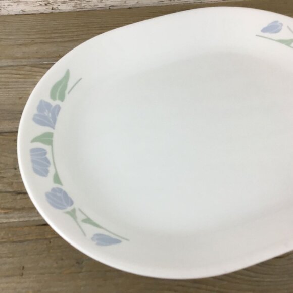 Corelle Friendship Oval Platter 12 1/4" Blue Floral Pattern - Picture 5 of 9